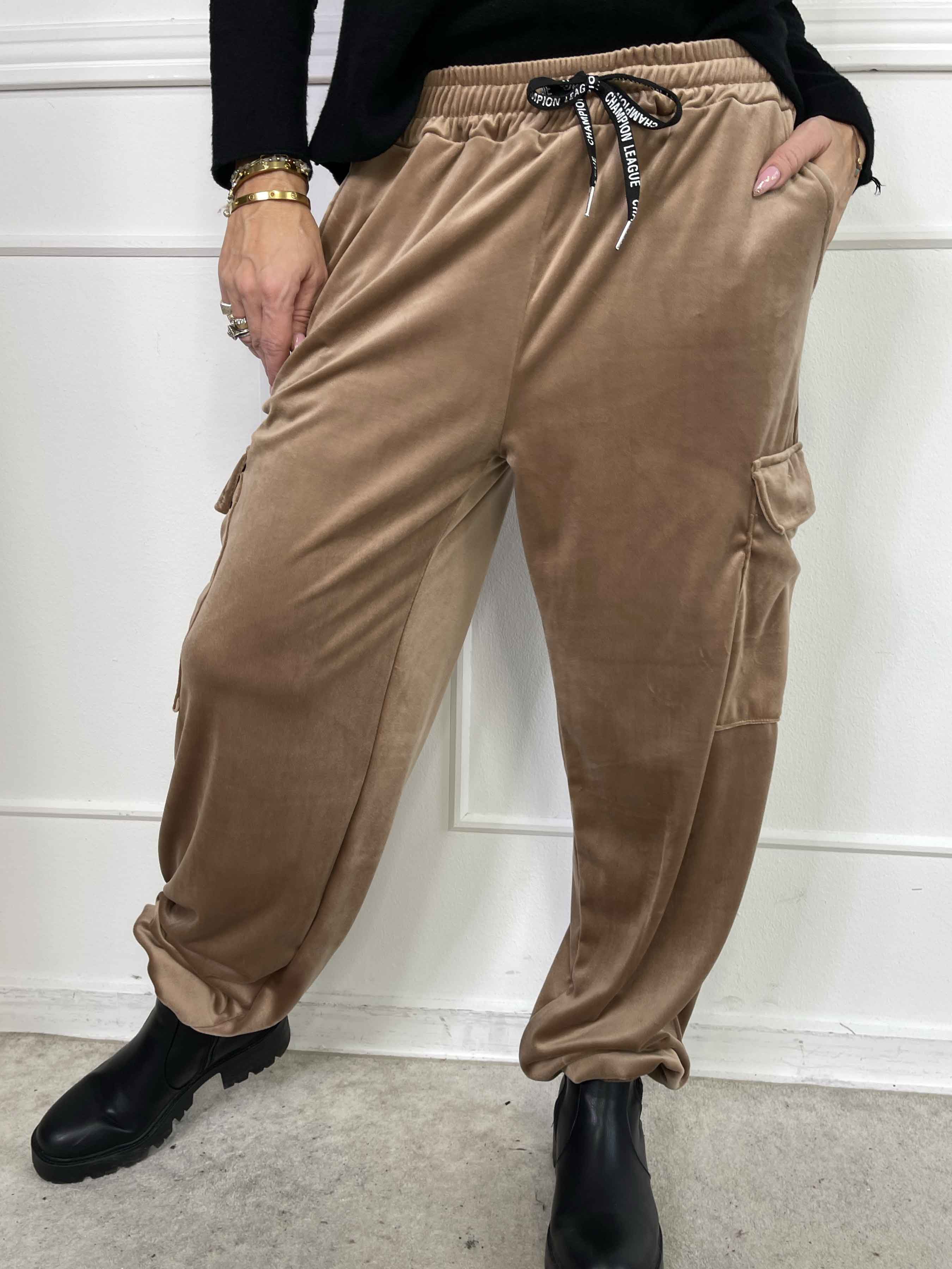 Pippa - Bløde cargobukser i velour